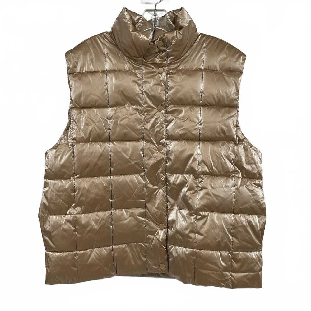 Elodie Gold Puffer Vest Nylon Outer | Womens L